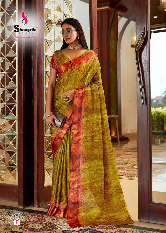 Shangrila Kashish Brasso 7 Fancy Party Wear Printed Designer Saree Collection